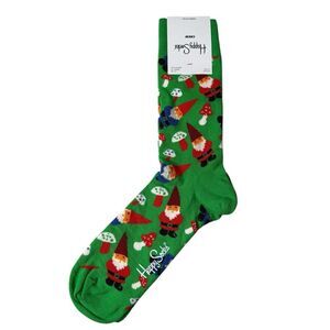MENS HAPPY SOCKS GNOME GREEN CREW SOCKS ( SHOE SIZE‎ 8 -12)